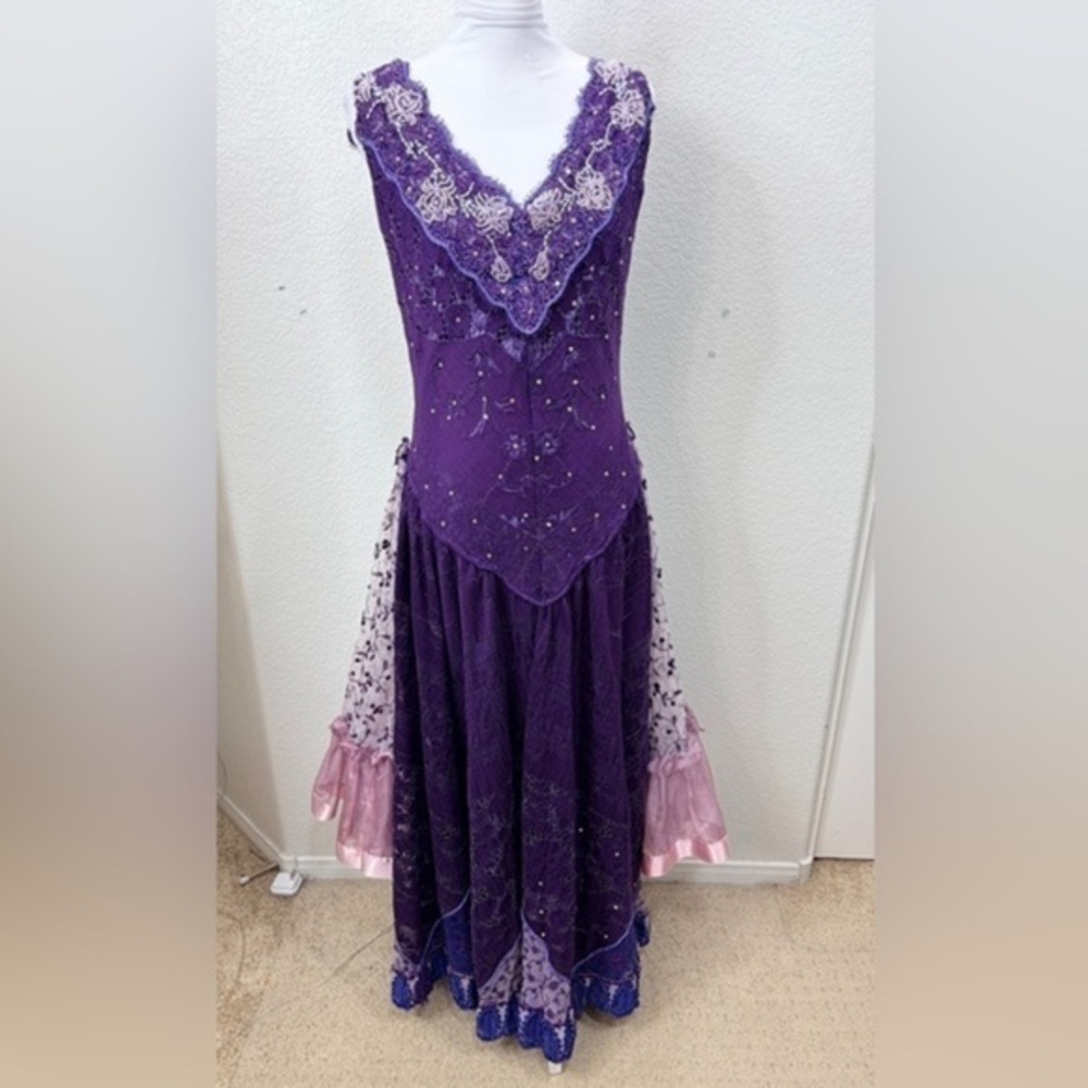 Martin McCrea Purple and Pink Quinceanera Princess Prom Dress HEAVY 6/8